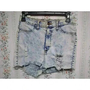 Vibrant MIU Cutoff Distressed Jean Shorts Size 11 High Rise Light Wash